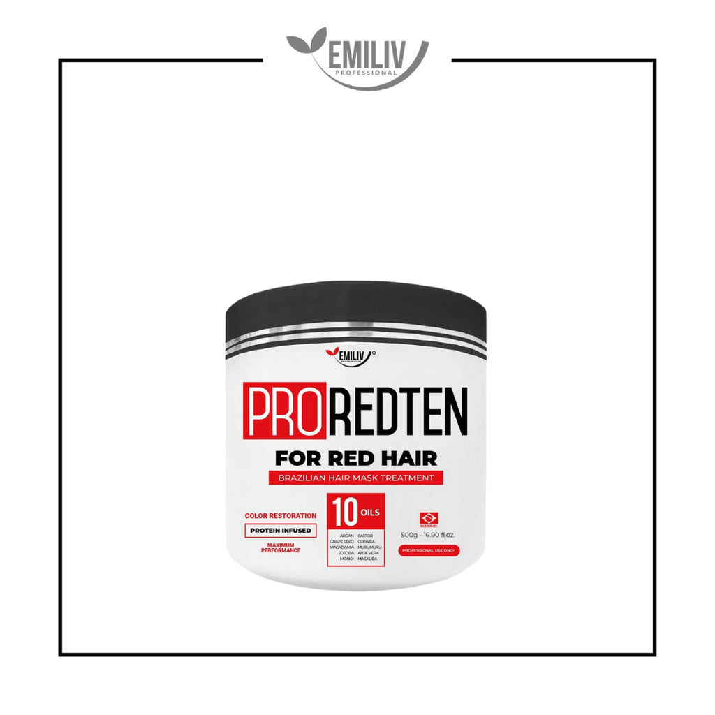 Emiliv Professional - PROREDTEN 10 Oils - Hair Color Restoration Mask Red Hair - 500g, 10.52 fl. oz.