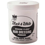 Black and white genuine pluko hair dressing pomade strong formula 7.05oz