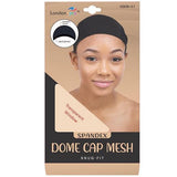 London Eyes Spandex Stretchable Mesh Dome Cap Snug Fit Black