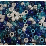 KOKO - Plastic Beads - Blue, White & Clear