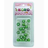 KOKO - Plastic Beads - Metal Green