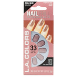 LA Colors 33 pc Nail Frill High Gloss Short Nail Tip Set-Romantic Rose