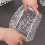 Disposable Shower Cap Plastic Waterproof Clear RS150-1 10PCS