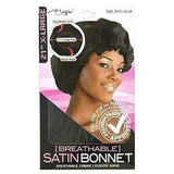 Magic Collection Breathable Satin Bonnet With Elastic Band 2061Black