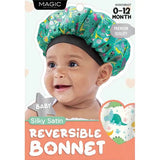 Magic Collection Baby Silky Satin Reversible Bonnet ASSORTED 0-12 KHW03BAST