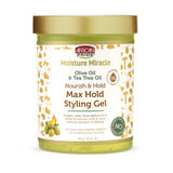 African Pride Moisture Miracle Black Castor & Jojoba oil Protect & Hold Max Hold Styling Gel 510g - URBAN BEAUTE