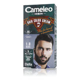 Delia Cameleo Men Hair Color Cream for Hair, Beard & Moustache - 1.0 Black 1.01oz - URBAN BEAUTE