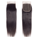 Sleek Hair Virgin Gold Brazilian 100% Human Hair NATURAL STRAIGHT CLOSURE 4x4 14" Natural 1B - URBAN BEAUTE
