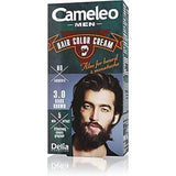 Cameleo Men - Permanent Hair Dye | Dark Brown Colour for Hair Beard & Moustache | Natural Colour Effect in 5 Minutes | Cover Grey Hair | Ammonia FREE | 30ml