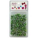 La Beaute Style Collection Hair Beads Large BD008-G Clear/Green