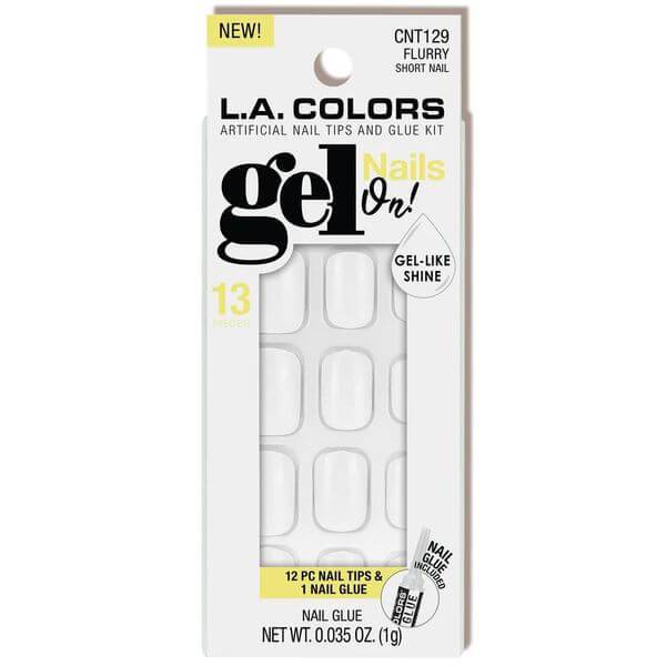LA Colors Gel on Nail Tips -Flurry Short Nail CNT129 - URBAN BEAUTE