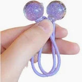 Style Collection Hair Elastic With Purple and Glitters Balls