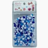 Style Collection Hair Beads Blue and Clear Blue Small