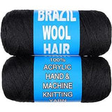 Brazilian Wool Knitting Yarn 100g - Black BWH001 - URBAN BEAUTE