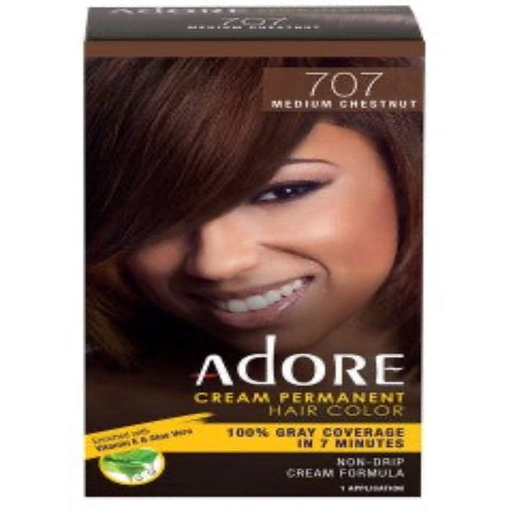 Adore Cream Permanent Hair Color Medium Chestnut 707 - URBAN BEAUTE